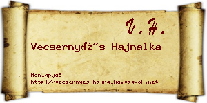 Vecsernyés Hajnalka névjegykártya